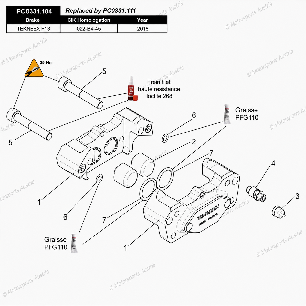 08 Bremszange hinten mit 4 PISTONS Ø20-F13 2018