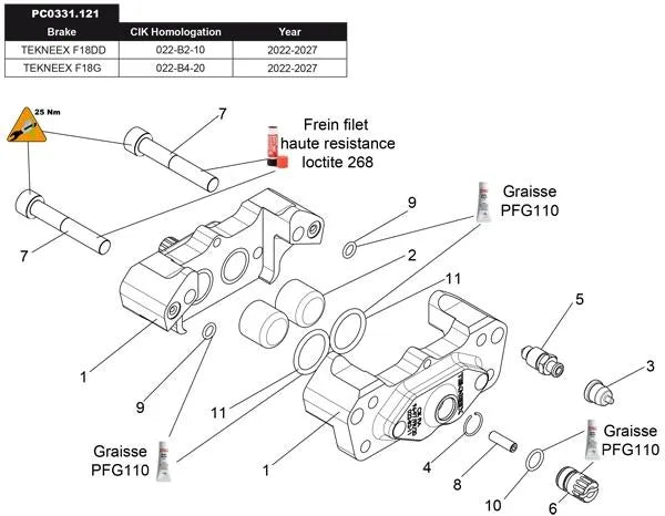 14 Bremszange hinten 4 Kolben Ø20-F18