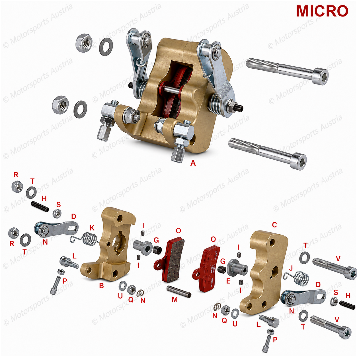 Bremszange hinten mechanisch Micro