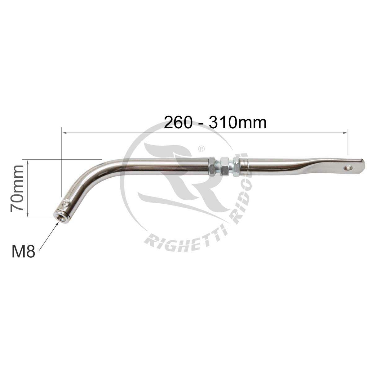 RR Sitzstrebe verstellbar mit Bogen 70mm