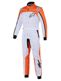 2026 KMX-9 V3 Grapic 6 Kart Rennanzug  weiß/orange/schwarz