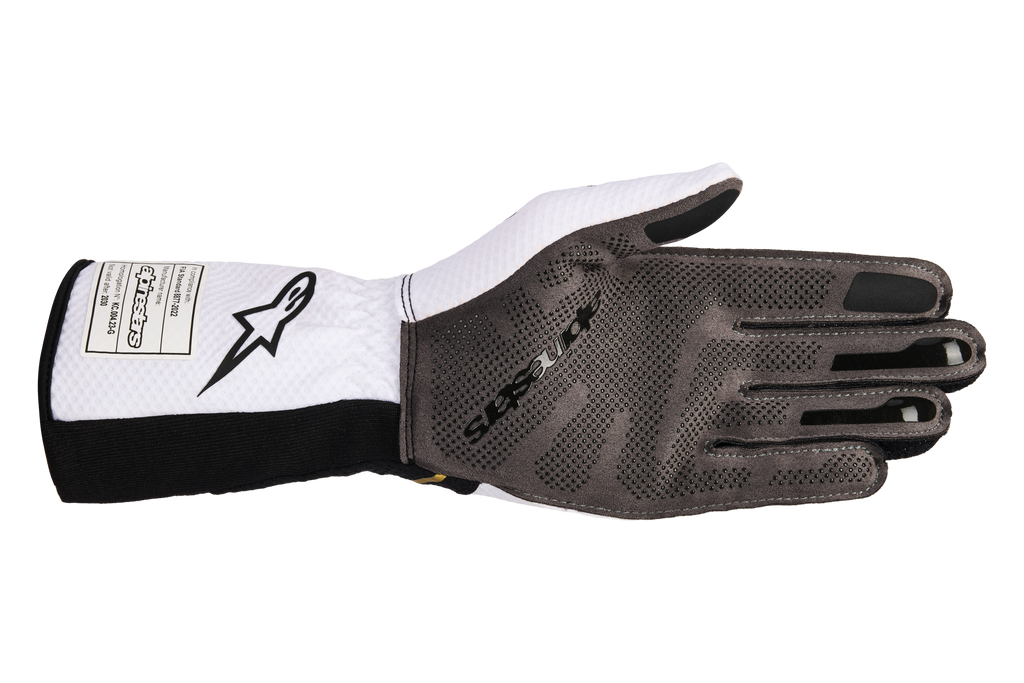 2026 Tech-1 KX V4 Handschuhe weiß/gold/schwarz Homologiert FIA 8877-2022