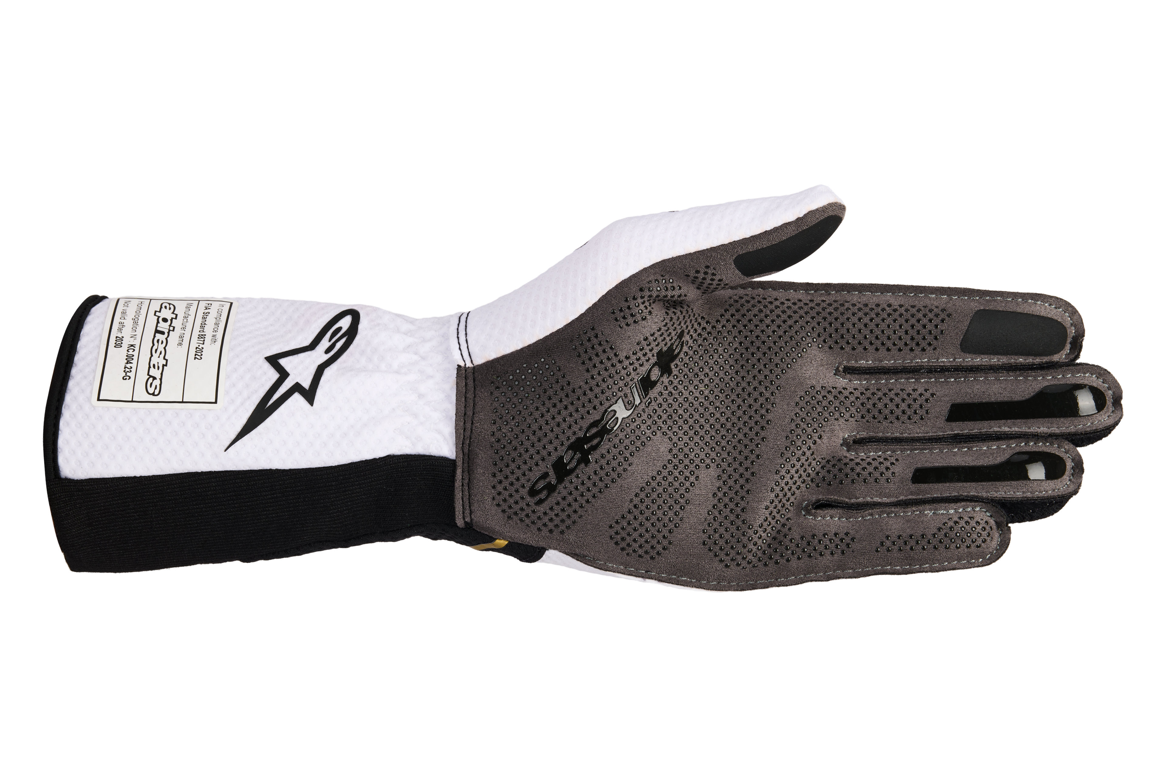 2026 Tech-1 KX V4 Handschuhe weiß/gold/schwarz Homologiert FIA 8877-2022