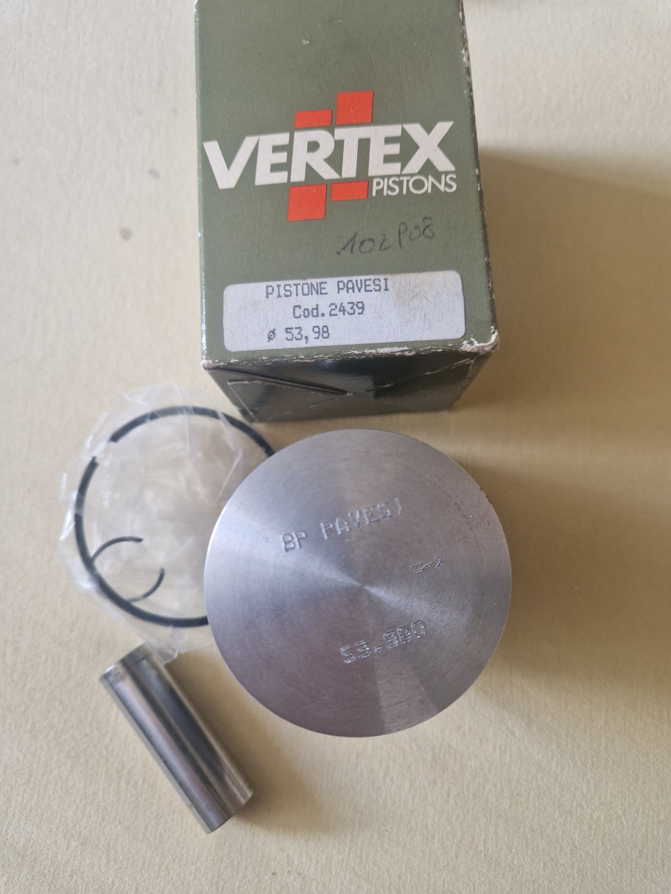 Pavesi code 2439 53,98 Kolben inkl. Kolbenring und Kolbenbolzen ohne Clips