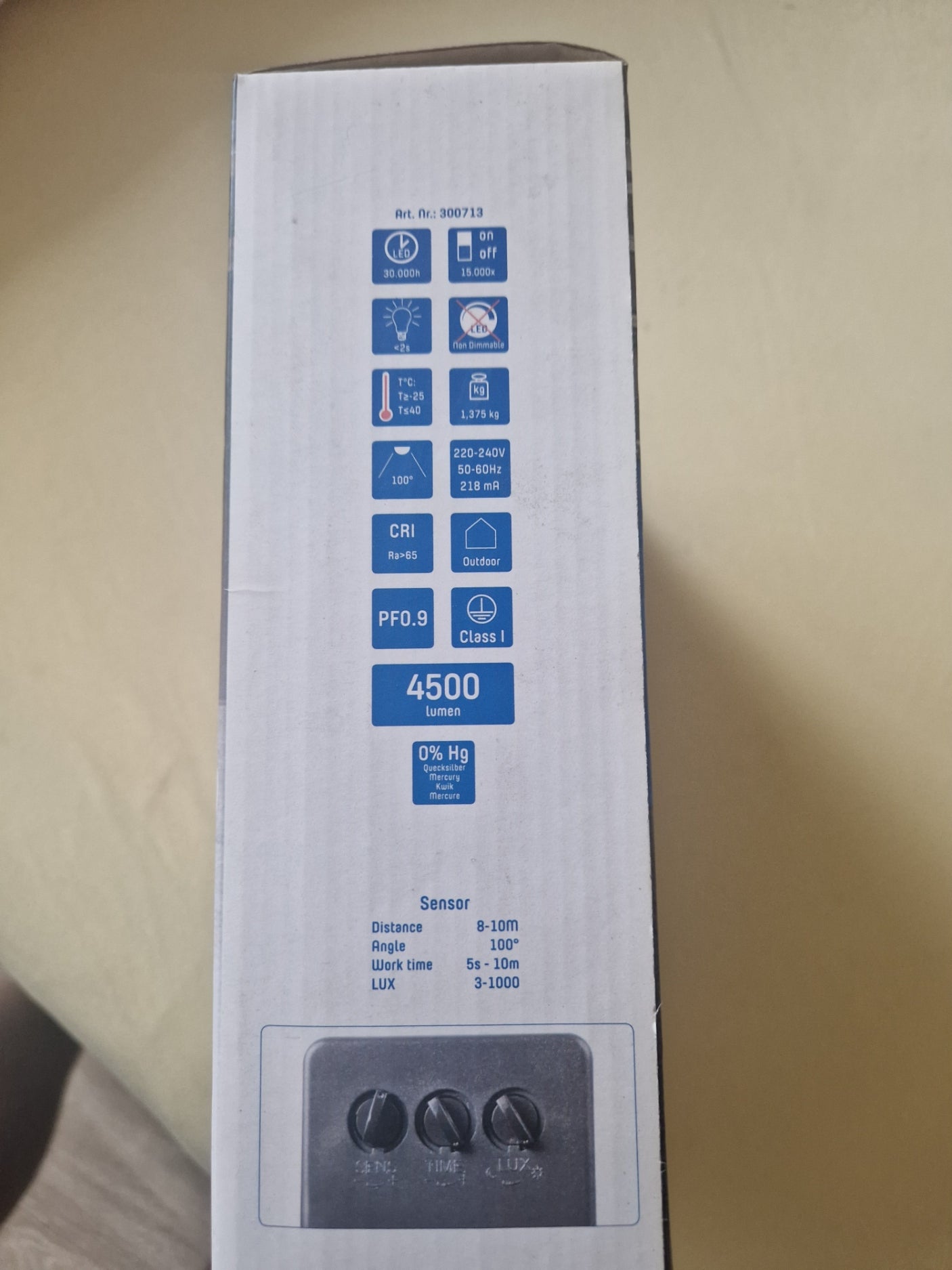 LED Strahler mit Sensor 4500lumen 50Watt IP44