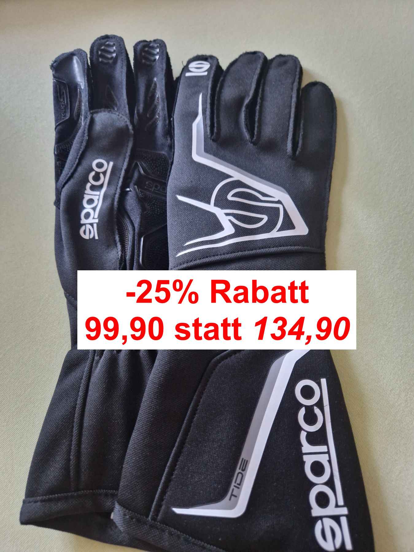 Rennhandschuh Sparco Tide K Handschuh Schwarz