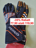 Alpinestars Tech-1 Race V2 Handschuhe schwarz/ orange FIA Größe L