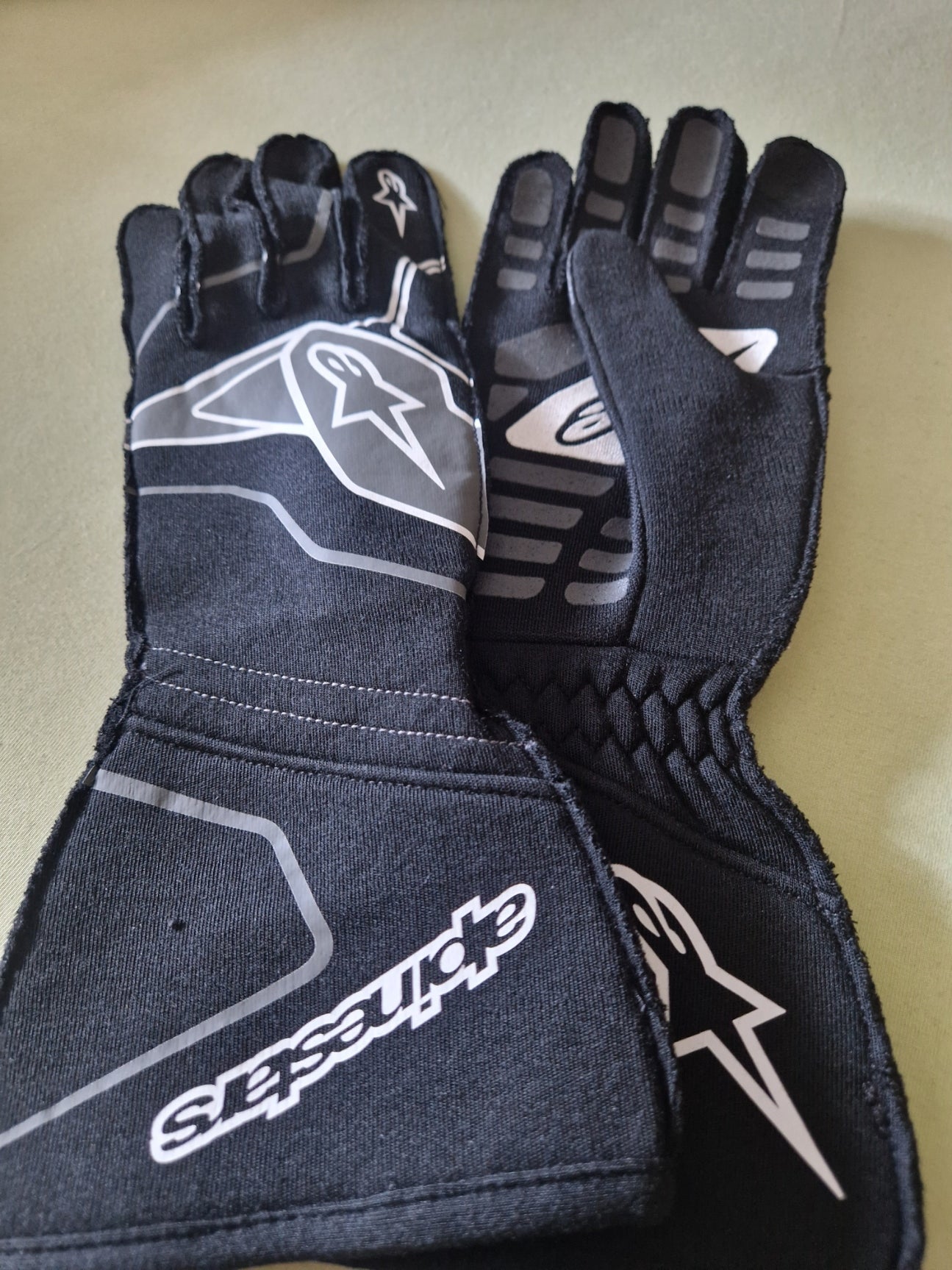 Alpinestars Tech-1 ZX V2 Handschuhe schwarz/weiß Auto homologiert Größe L