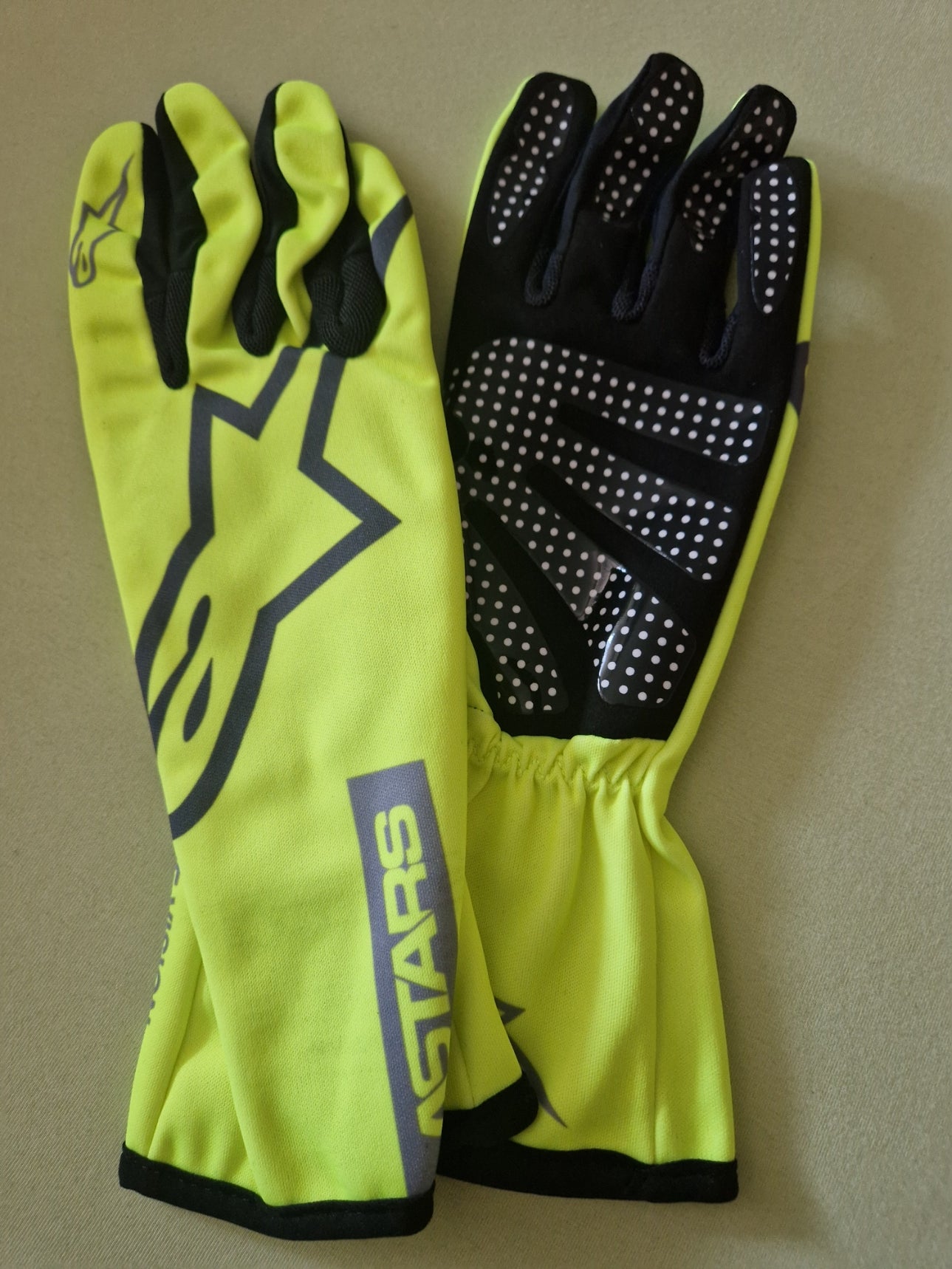 2026 Alpinestars Tech-1 K Race V2 Pure Handschuhe gelb fl/grau