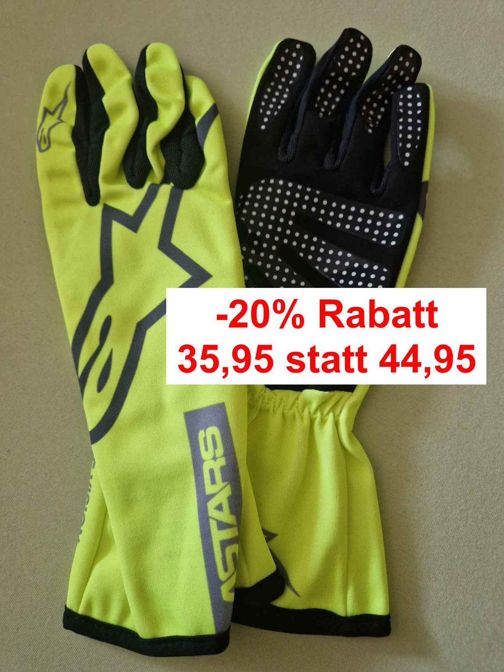 2026 Alpinestars Tech-1 K Race V2 Pure Handschuhe gelb fl/grau