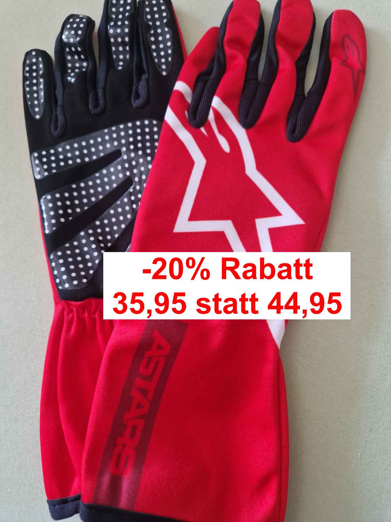 2026 Alpinestars Tech-1 K Race V2 Pure Handschuhe rot/weiß