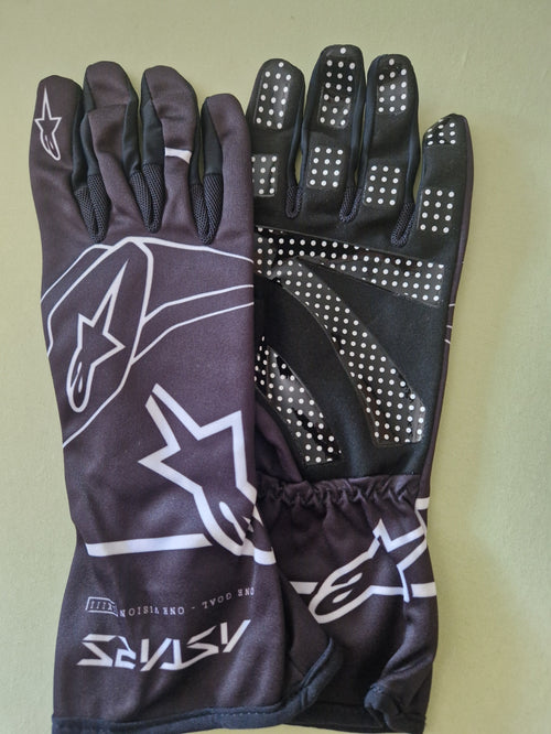 2022 Alpinestars Tech-1 K Race V2 Solid Handschuhe schw./weiß