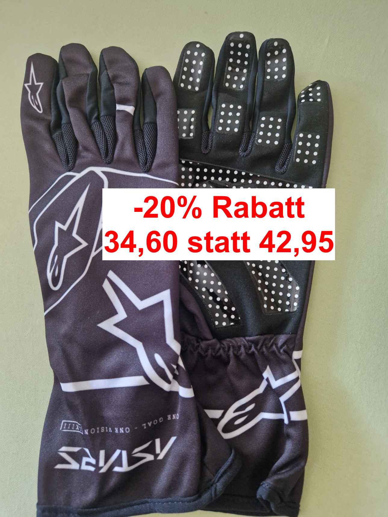 2022 Alpinestars Tech-1 K Race V2 Solid Handschuhe schw./weiß