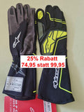 2025 Alpinestars Tech-1 KX V4 Handschuhe grau/schwarz/gelb fl Homologiert FIA 8877-2022