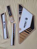 Kühlersticker für Rotax MICRO/MINI Weiß/Gold matt