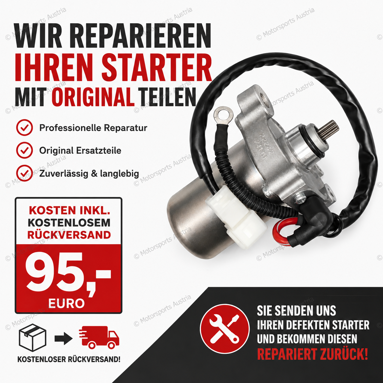 Rotax E- Starter kompl. Reparatur mit original Teilen!